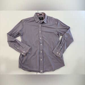 SOLD Butter Cloth Shirt Blue Pink Striped Icy Cotton Stretch Soft Long Sleeve